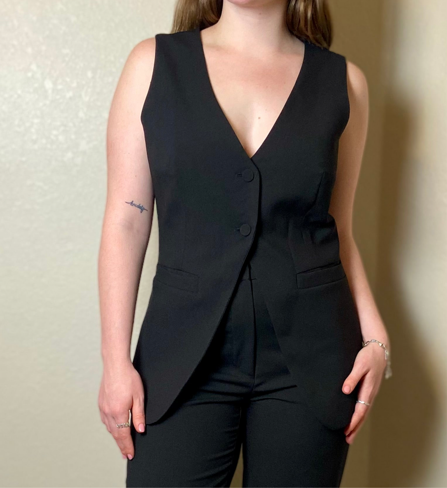 Black ‘Naomi’ Split Bottom Vest