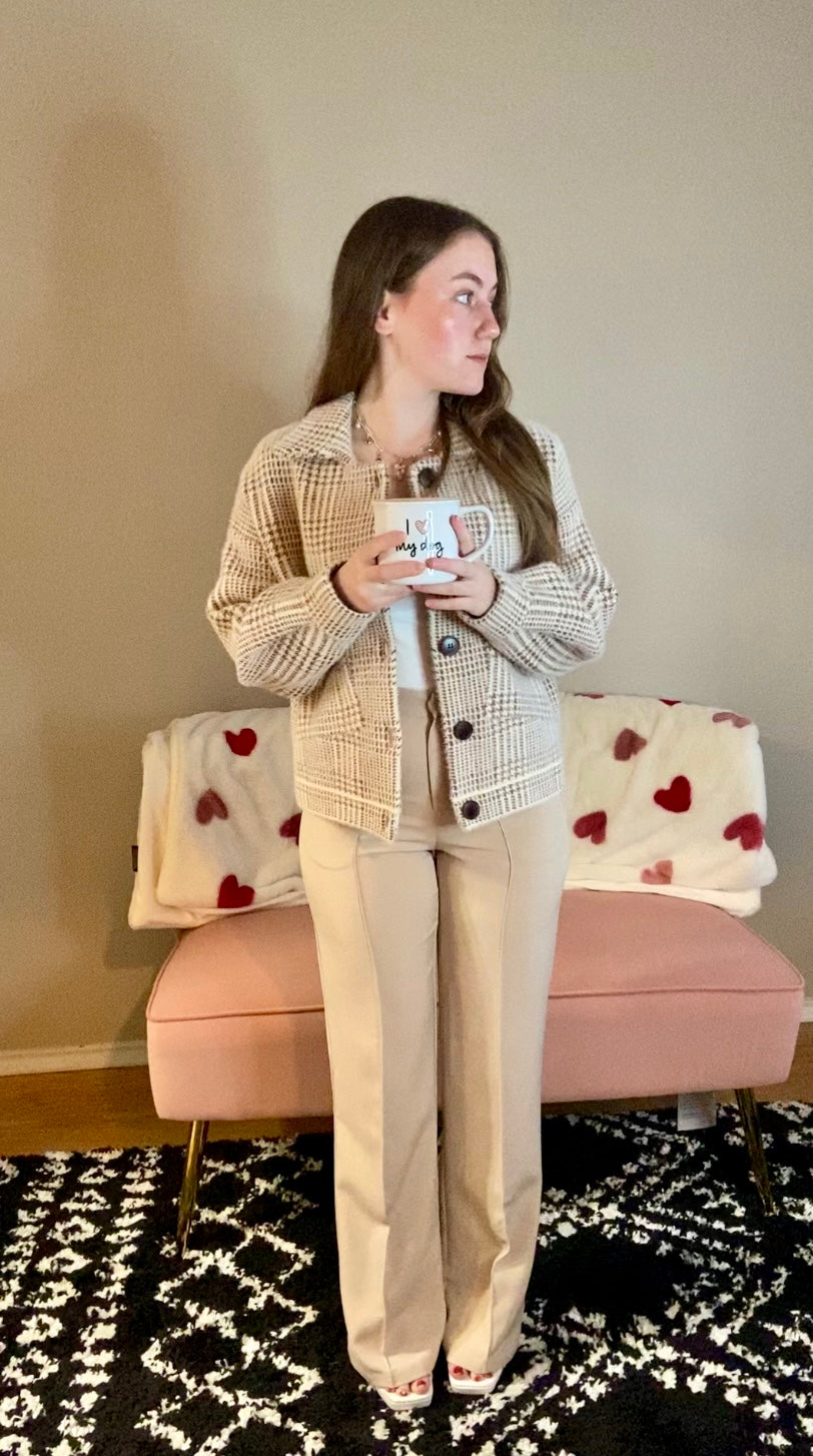 'Thea' Front Seam Wide Leg Trousers