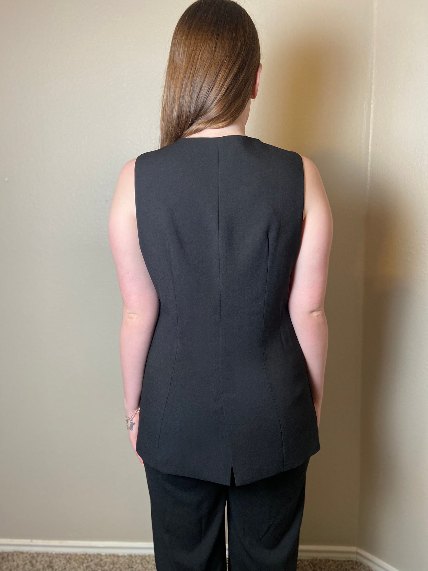 Black ‘Naomi’ Split Bottom Vest