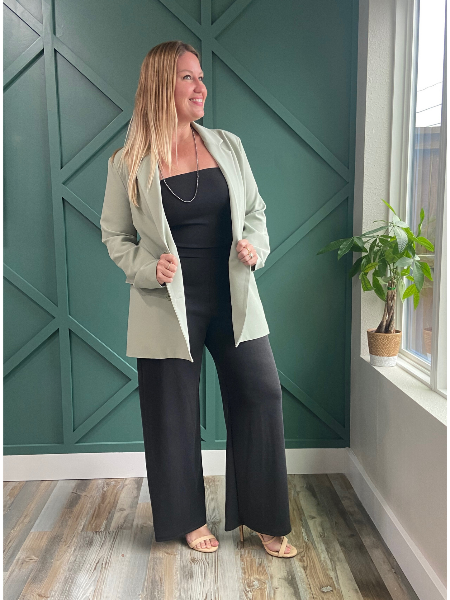 Black 'Jade' Back Cut Out Tube Jumpsuit